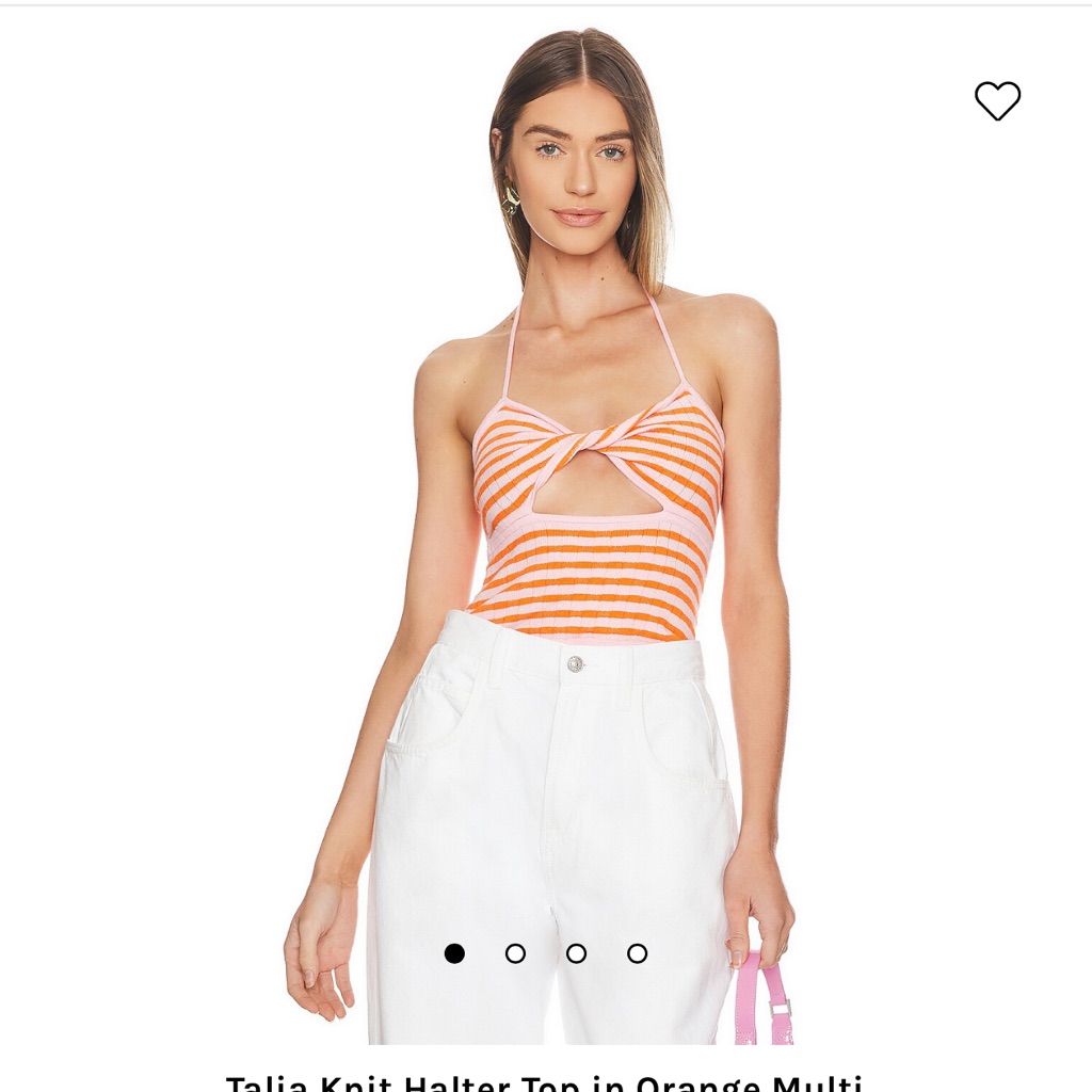 Lovers  Friends Knit Stripe Top In Orange Multi Brand New
